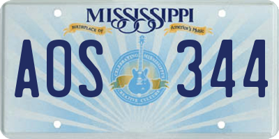 MS license plate AOS344