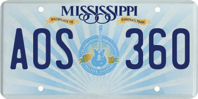 MS license plate AOS360