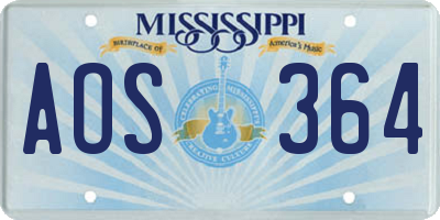 MS license plate AOS364