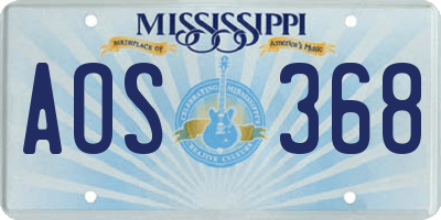 MS license plate AOS368