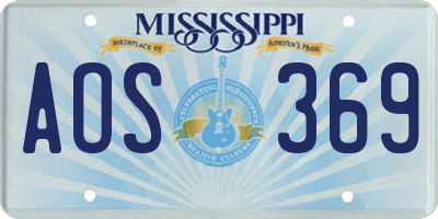 MS license plate AOS369