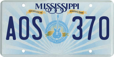 MS license plate AOS370