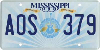 MS license plate AOS379