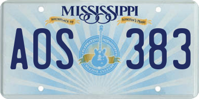 MS license plate AOS383
