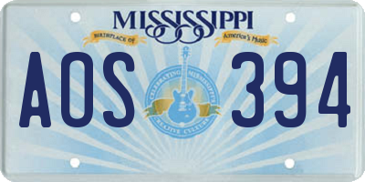 MS license plate AOS394