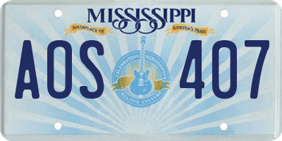 MS license plate AOS407