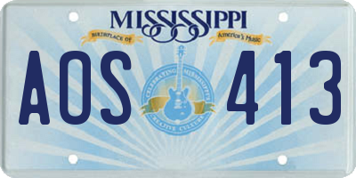 MS license plate AOS413