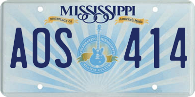 MS license plate AOS414