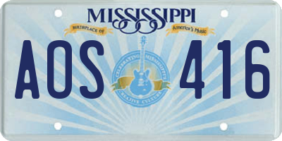 MS license plate AOS416