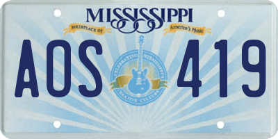 MS license plate AOS419