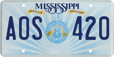 MS license plate AOS420