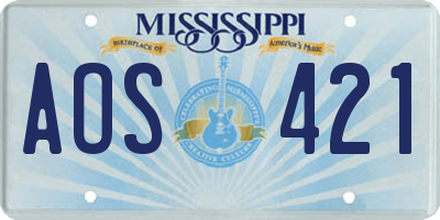 MS license plate AOS421