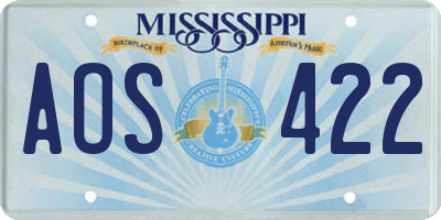 MS license plate AOS422