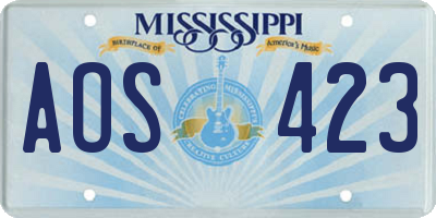 MS license plate AOS423
