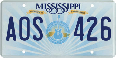 MS license plate AOS426