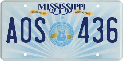 MS license plate AOS436