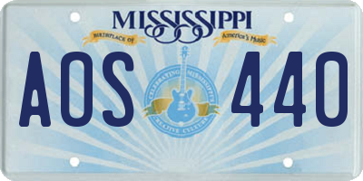 MS license plate AOS440