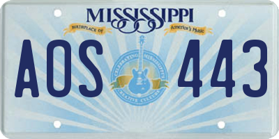 MS license plate AOS443