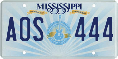MS license plate AOS444