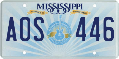 MS license plate AOS446