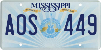 MS license plate AOS449