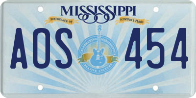 MS license plate AOS454