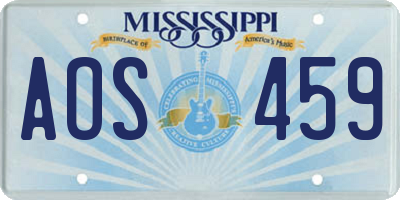 MS license plate AOS459
