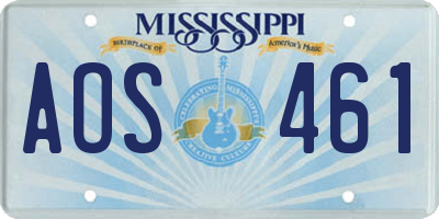 MS license plate AOS461
