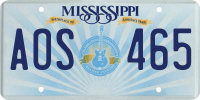 MS license plate AOS465