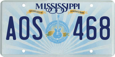 MS license plate AOS468