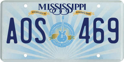 MS license plate AOS469