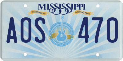 MS license plate AOS470
