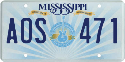 MS license plate AOS471