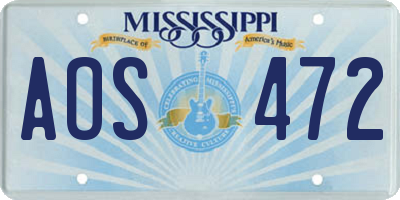 MS license plate AOS472