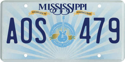 MS license plate AOS479