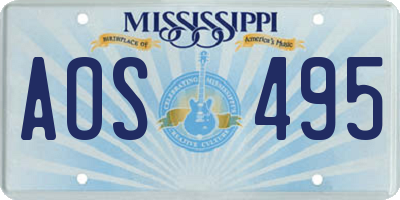 MS license plate AOS495