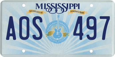 MS license plate AOS497