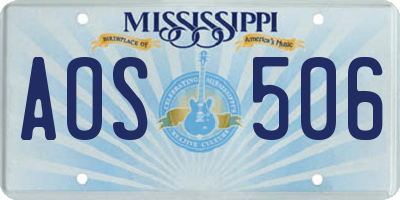 MS license plate AOS506