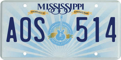 MS license plate AOS514