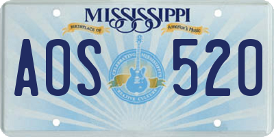 MS license plate AOS520
