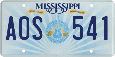 MS license plate AOS541