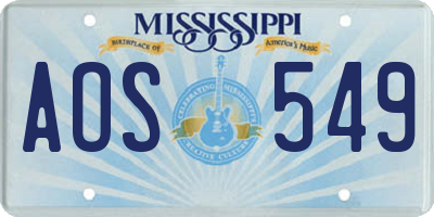 MS license plate AOS549