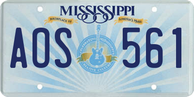 MS license plate AOS561