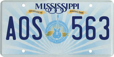 MS license plate AOS563