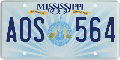 MS license plate AOS564