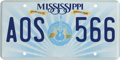 MS license plate AOS566