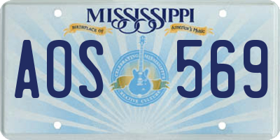 MS license plate AOS569