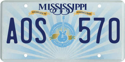MS license plate AOS570