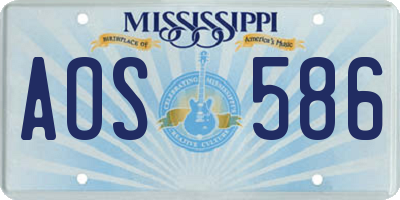 MS license plate AOS586