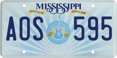 MS license plate AOS595